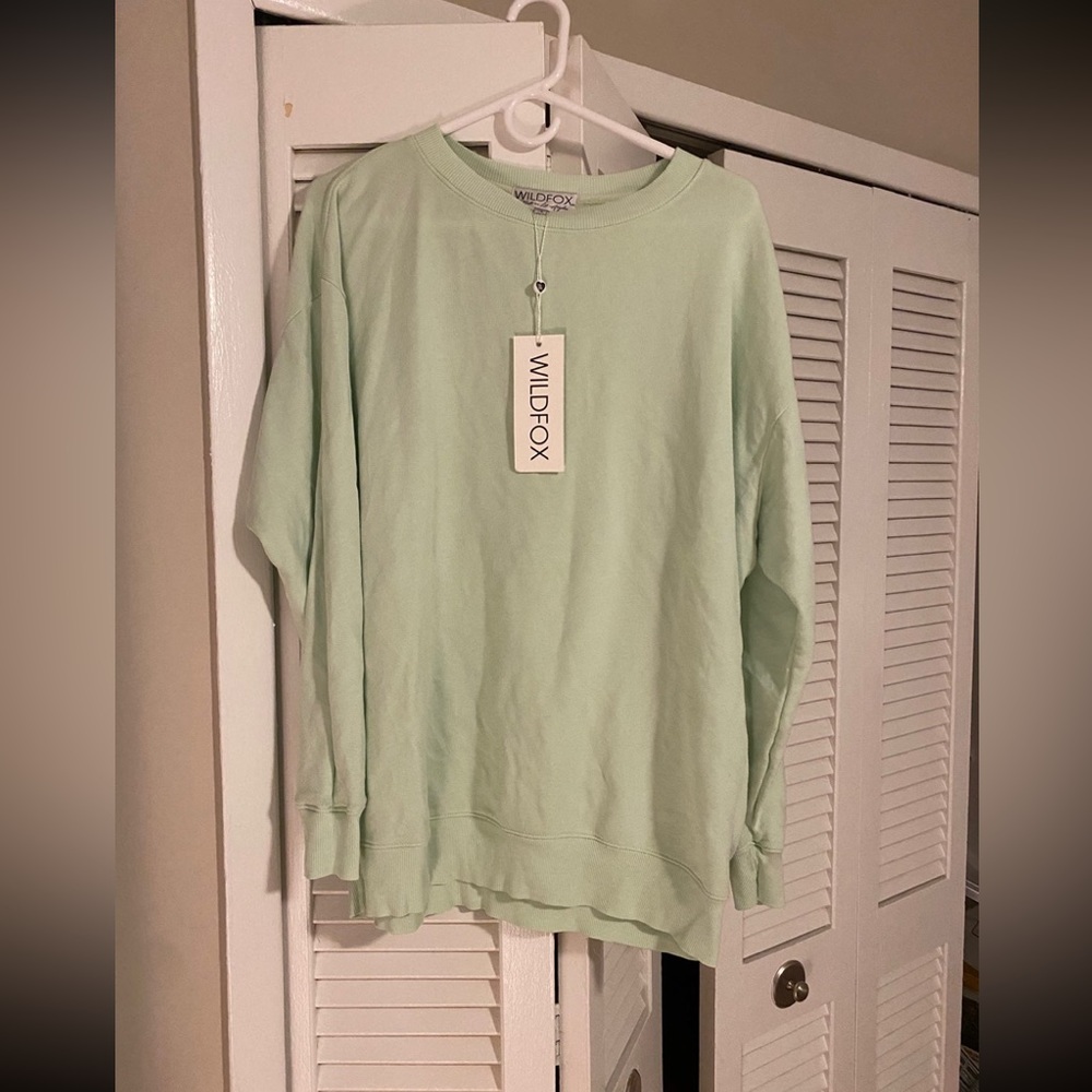 Wildfox Light Green Road Trip Sweater NWT